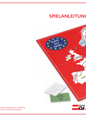 Spielplakat mit dem Titel „Das EU-Spiel“