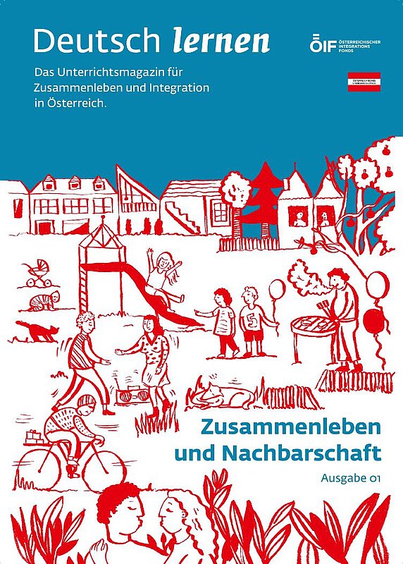 Coverbild der Ausgabe 01 des Unterrichtsmagazins Deutsch lernen mit dem Titel „Zusammenleben und Nachbarschaft“.