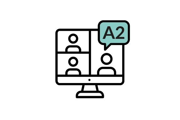 Icon für Online-Kursraum A1 in dunkelblau